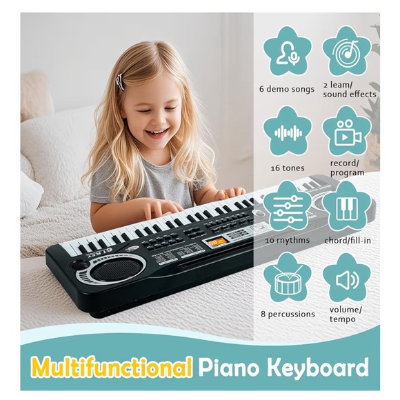 61-Key Electronic Keyboard with Microphone - Picture 2 of 5